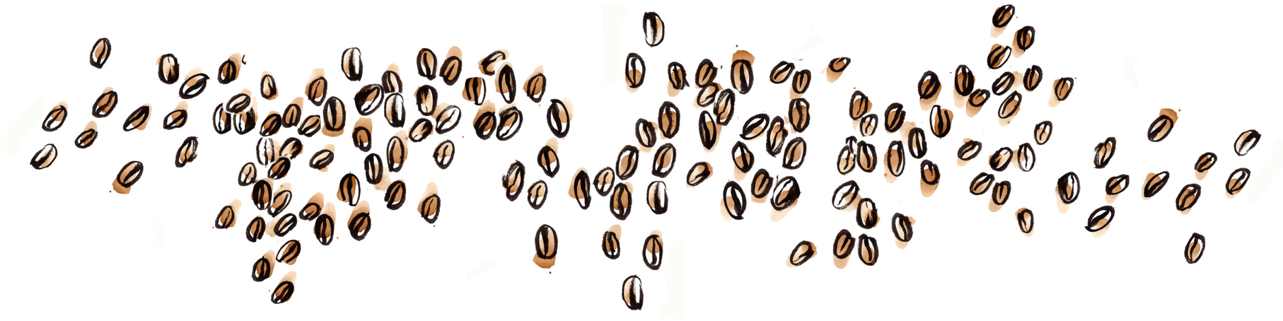 illustration grains de cafés - formulaire de contact Kaffa Roastery